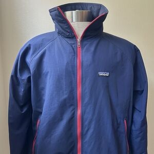 Patagonia Shelled Synchilla Navy Blue Jacket with Red Accent Men's L